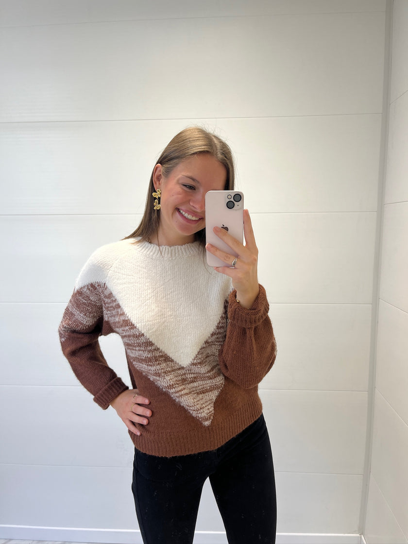 Pull Écru et Camel