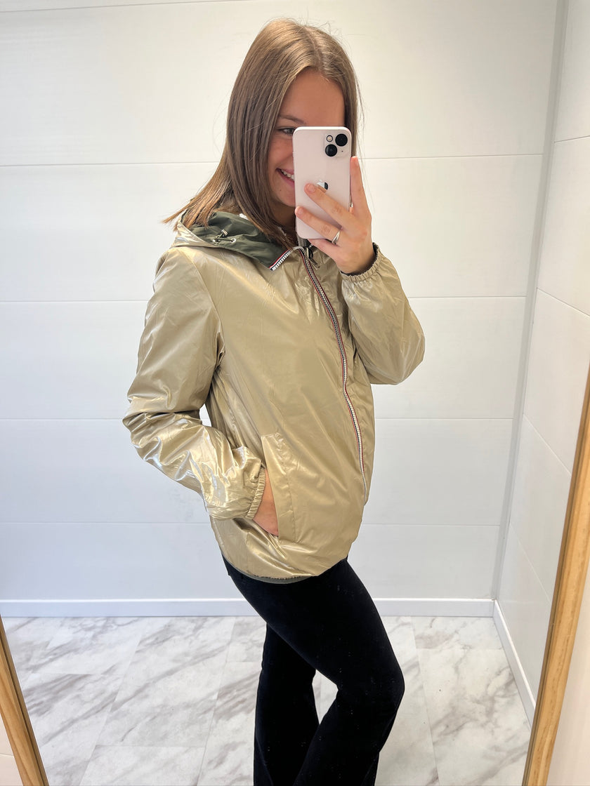 Imperméable réversible court