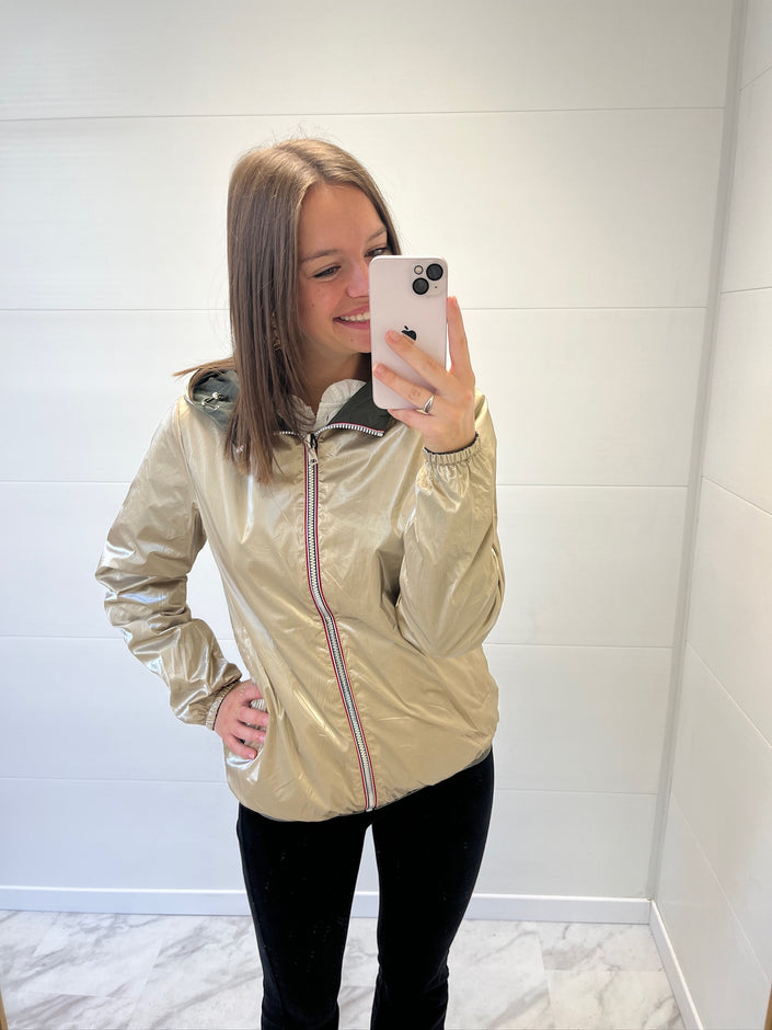 Imperméable réversible court