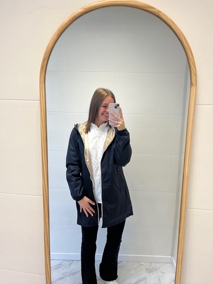 Imperméable réversible long