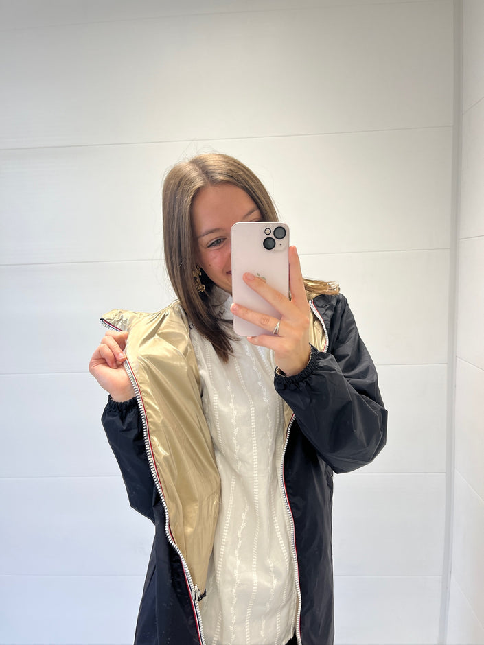 Imperméable réversible long