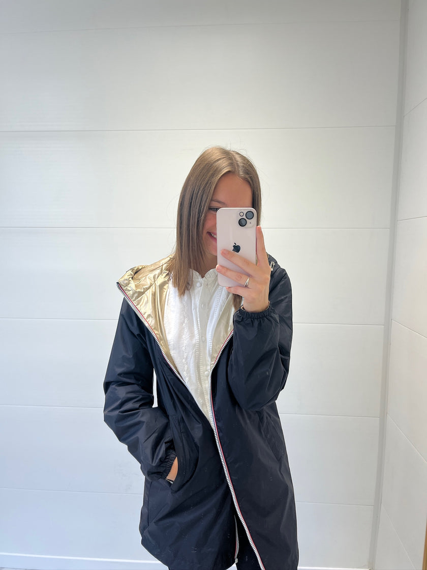 Imperméable réversible long