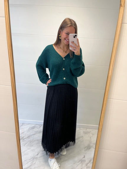 Jupe plissée réversible noire