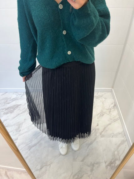 Jupe plissée réversible noire