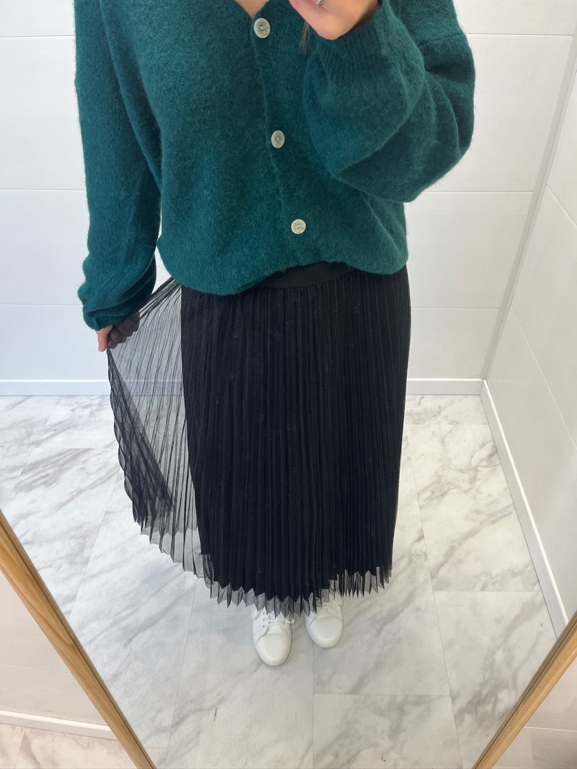 Jupe plissée réversible noire