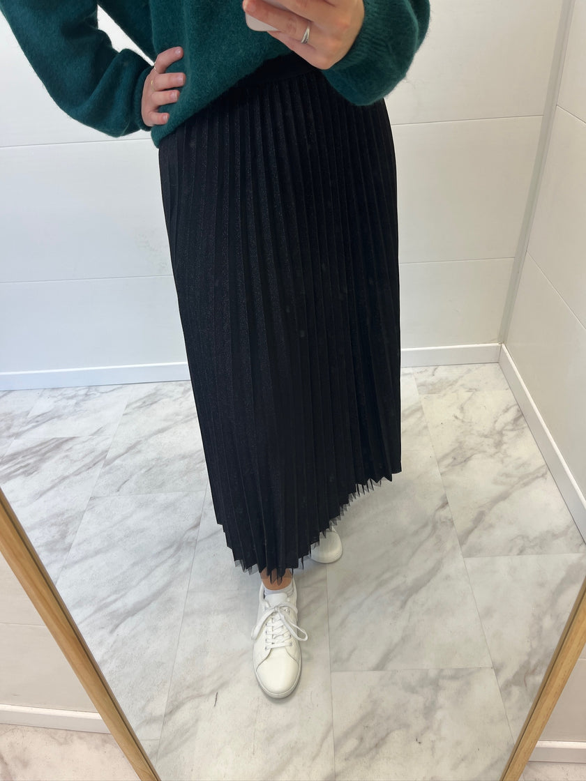 Jupe plissée réversible noire