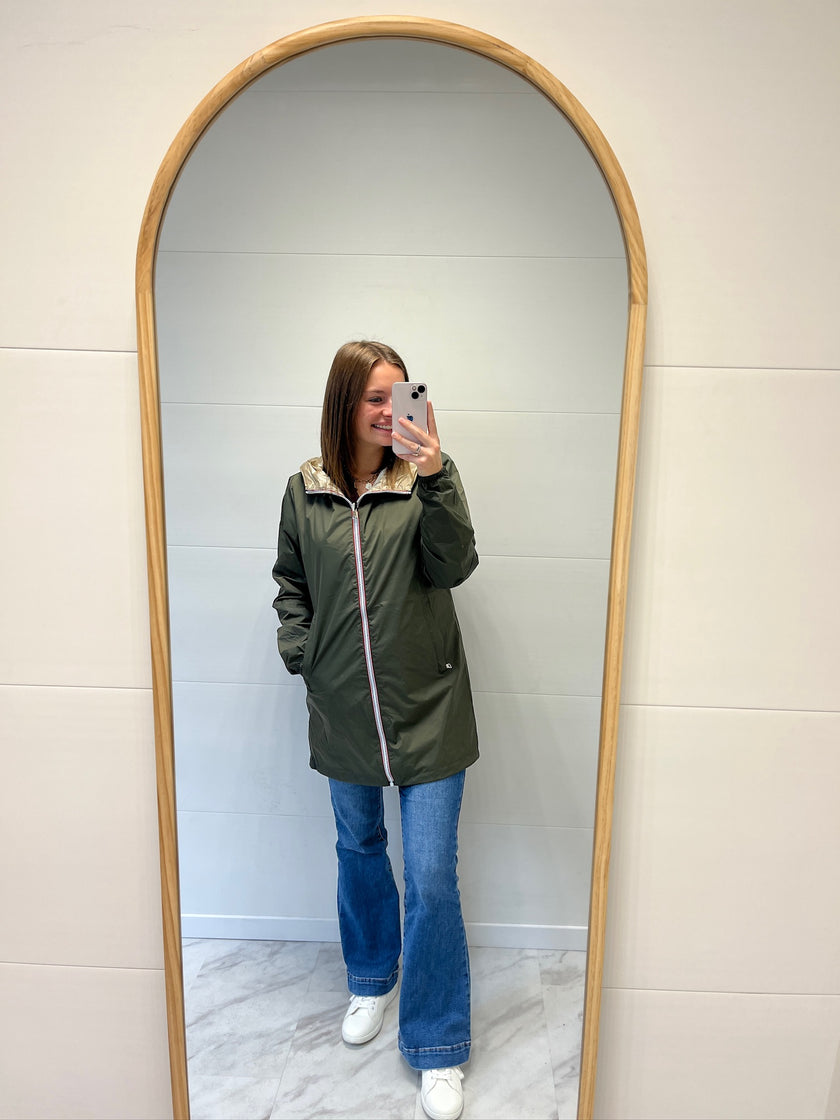 Imperméable réversible long