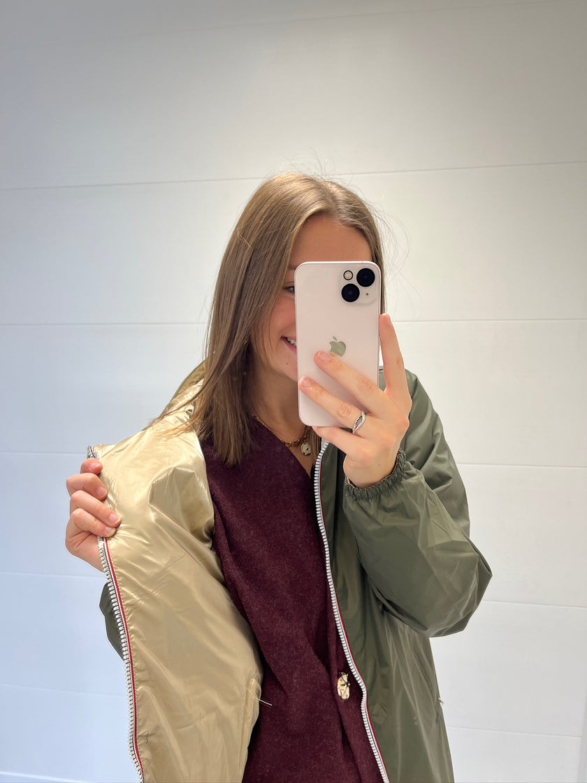 Imperméable réversible long