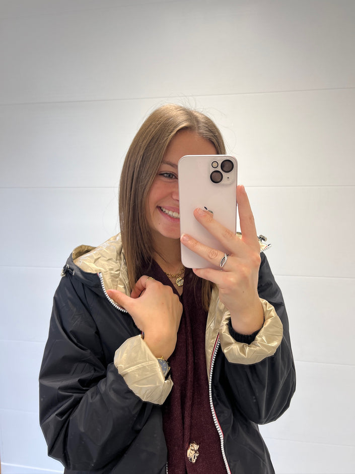 Imperméable réversible court