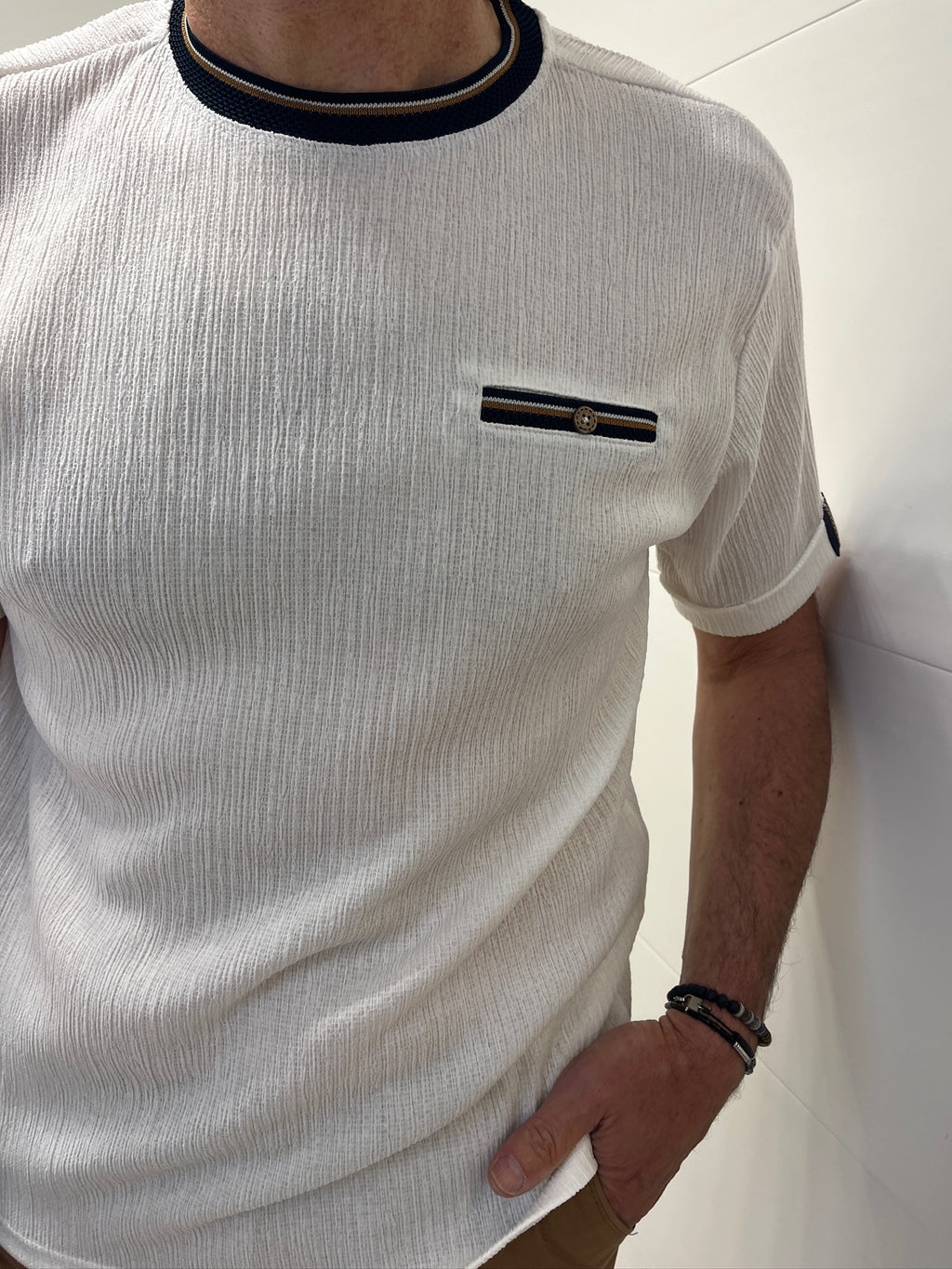 Tee-shirt - Blanc et Marine