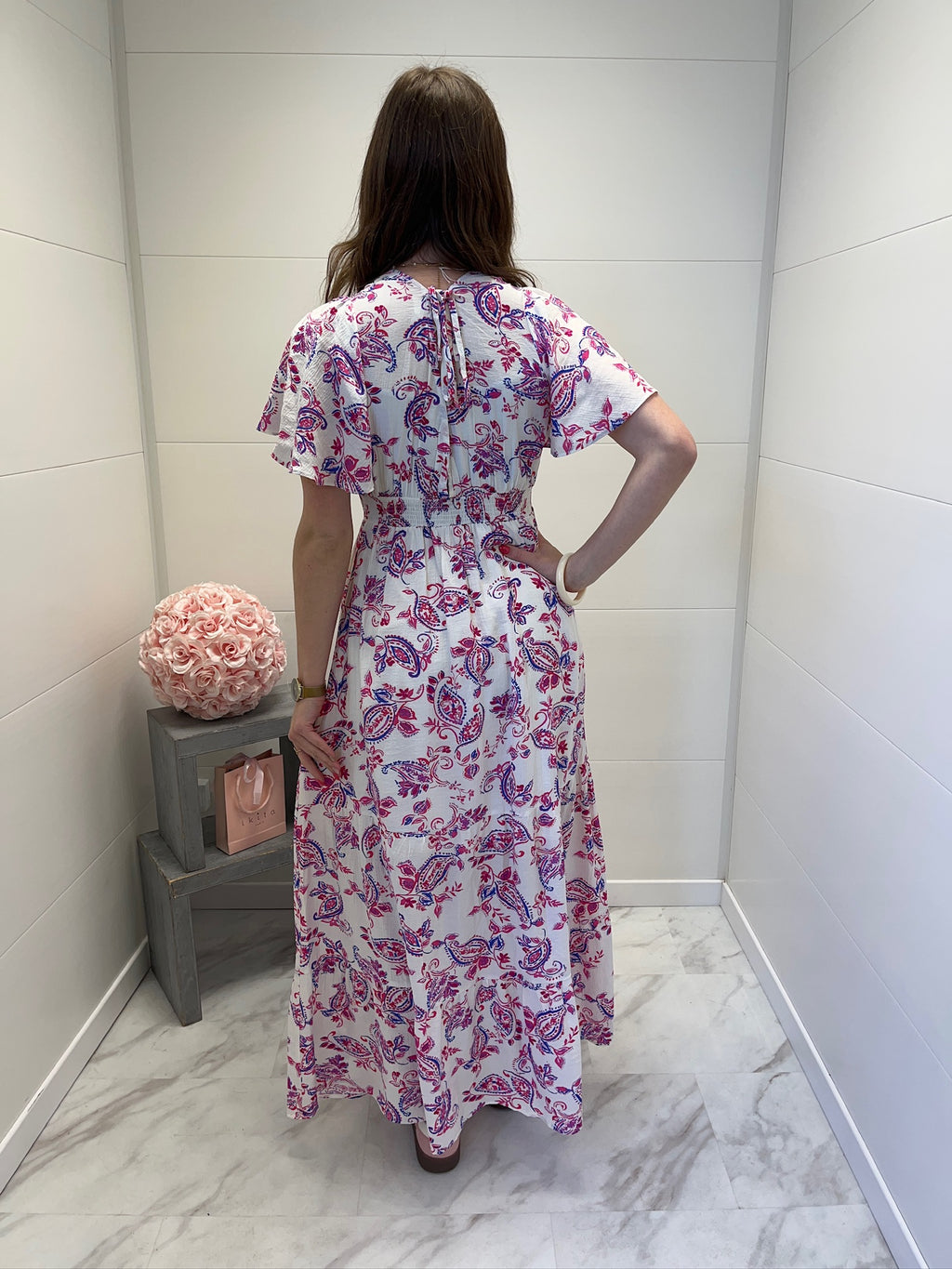 Robe longue Margot - Rose et Bleu