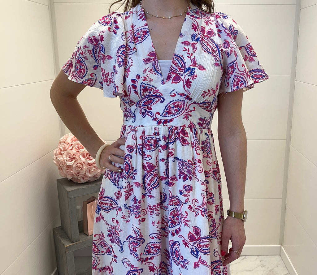 Robe longue Margot - Rose et Bleu