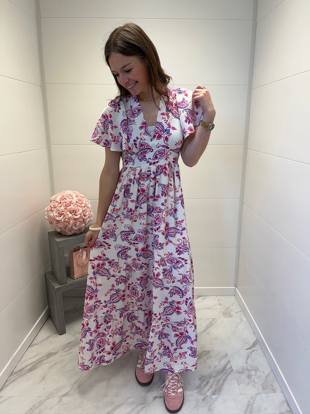 Robe longue Margot - Rose et Bleu