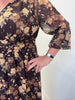 Robe longue fleuri camel