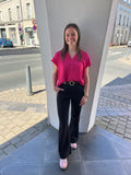 Haut Fuchsia à dentelle