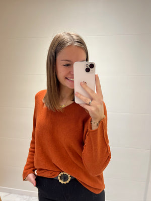 Pull oversize rouille