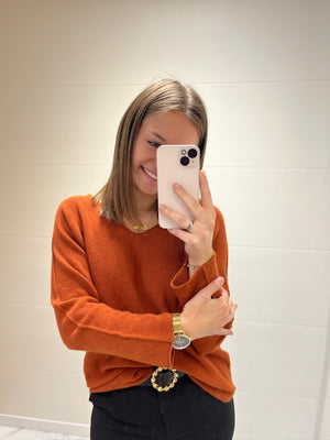 Pull oversize rouille