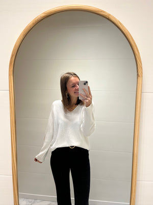 Pull oversize blanc