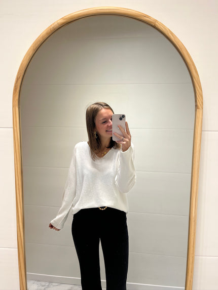 Pull over size blanc