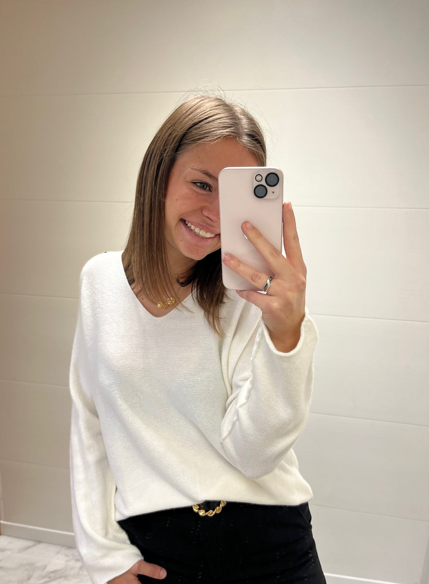 Pull over size blanc