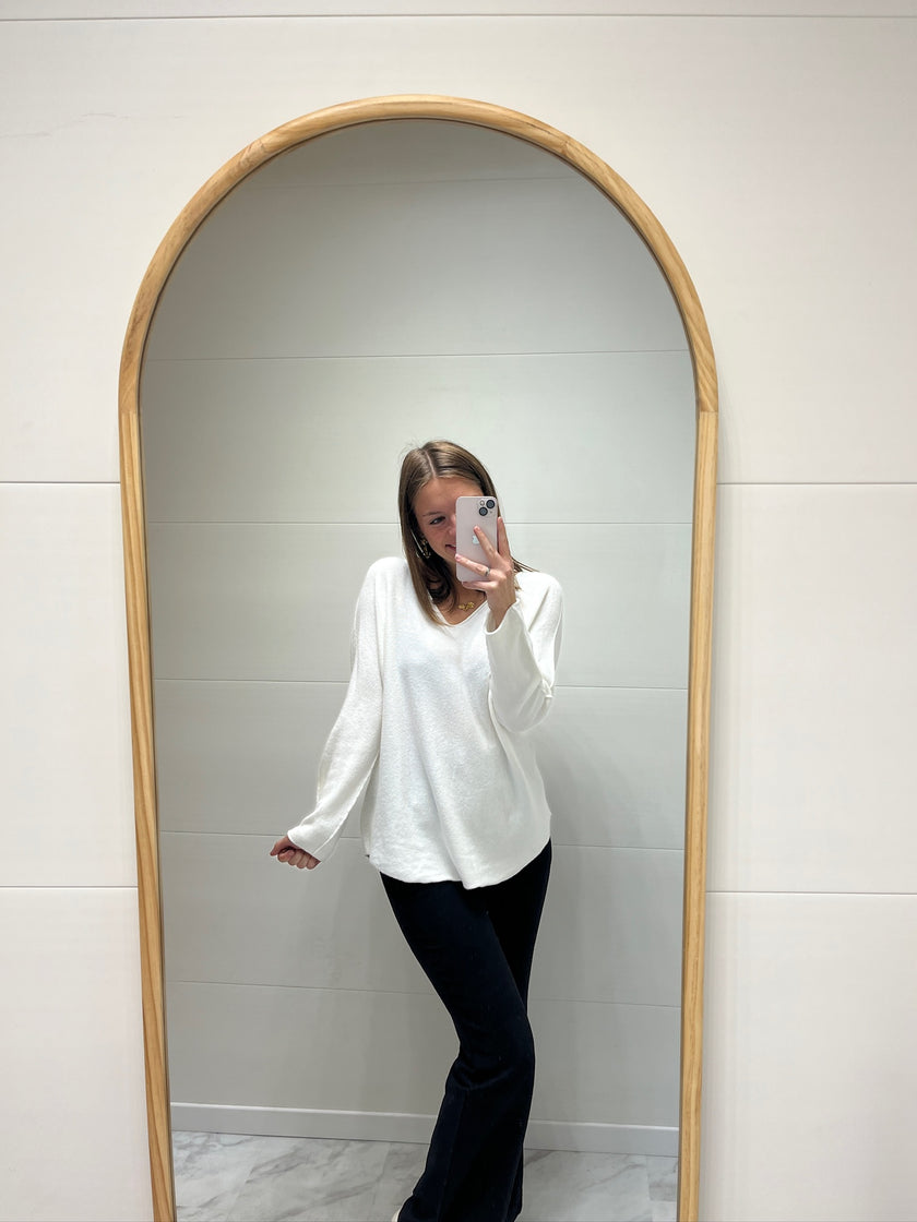 Pull over size blanc