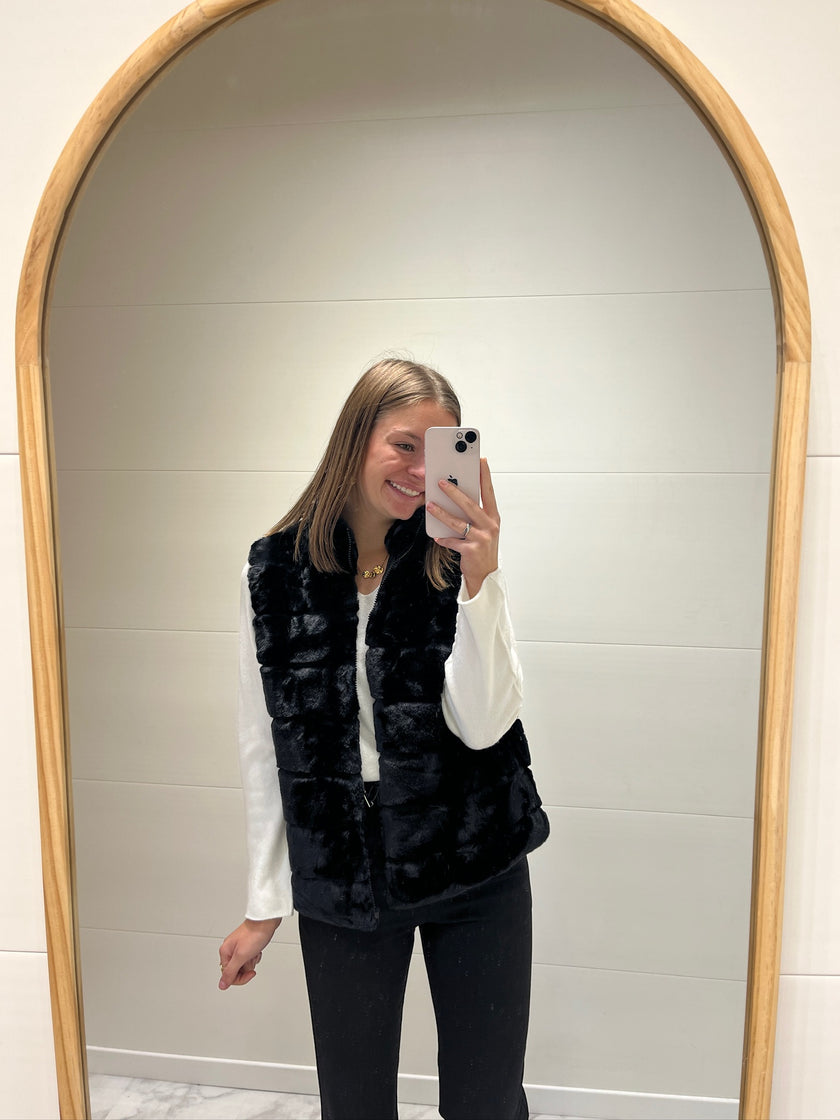 Doudoune sans manches longue noir