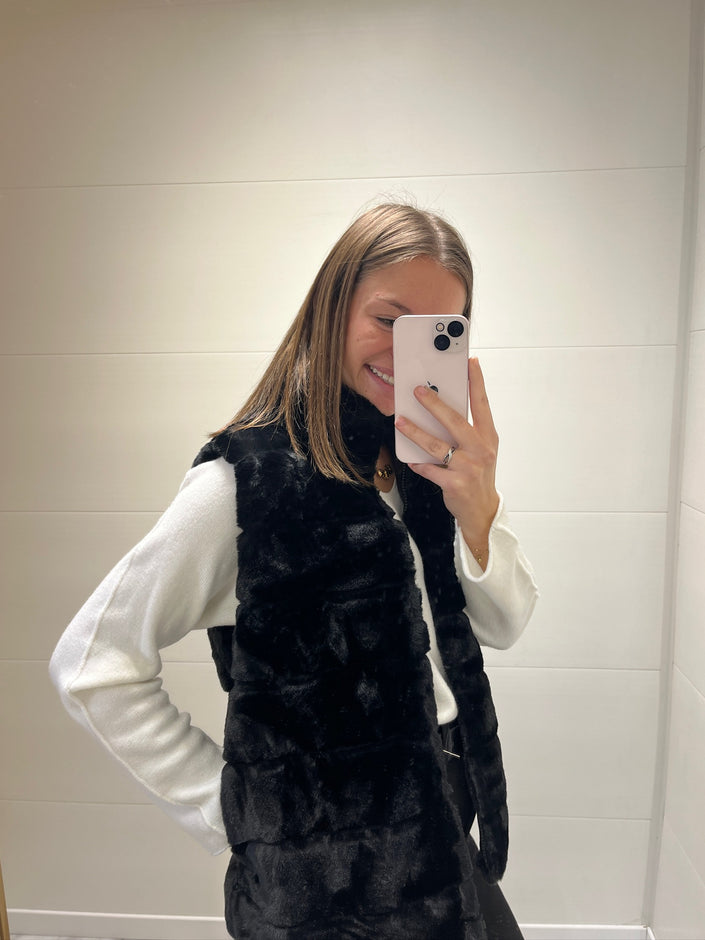 Doudoune sans manches longue noir