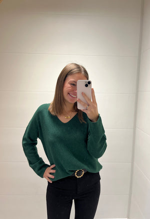 Pull oversize vert sapin