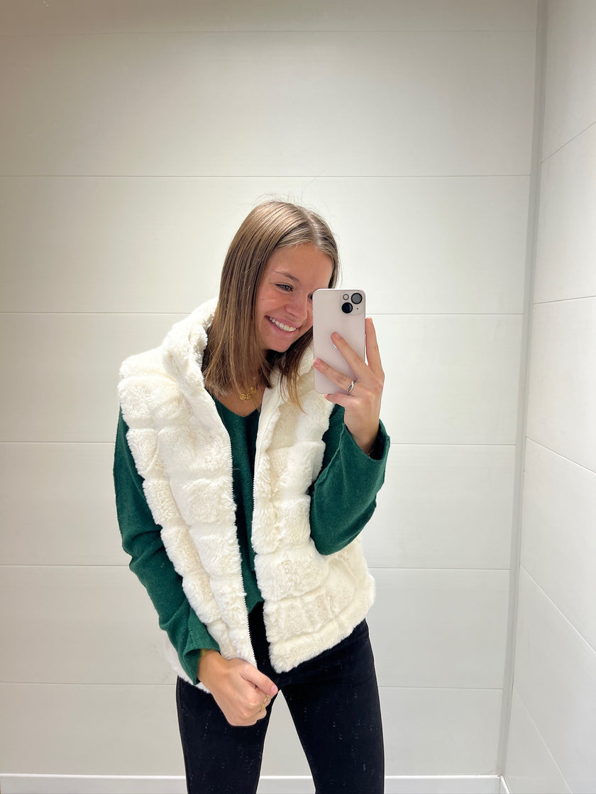 Doudoune sans manches longue blanche