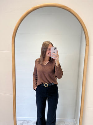 Pull Eloïse over size marron