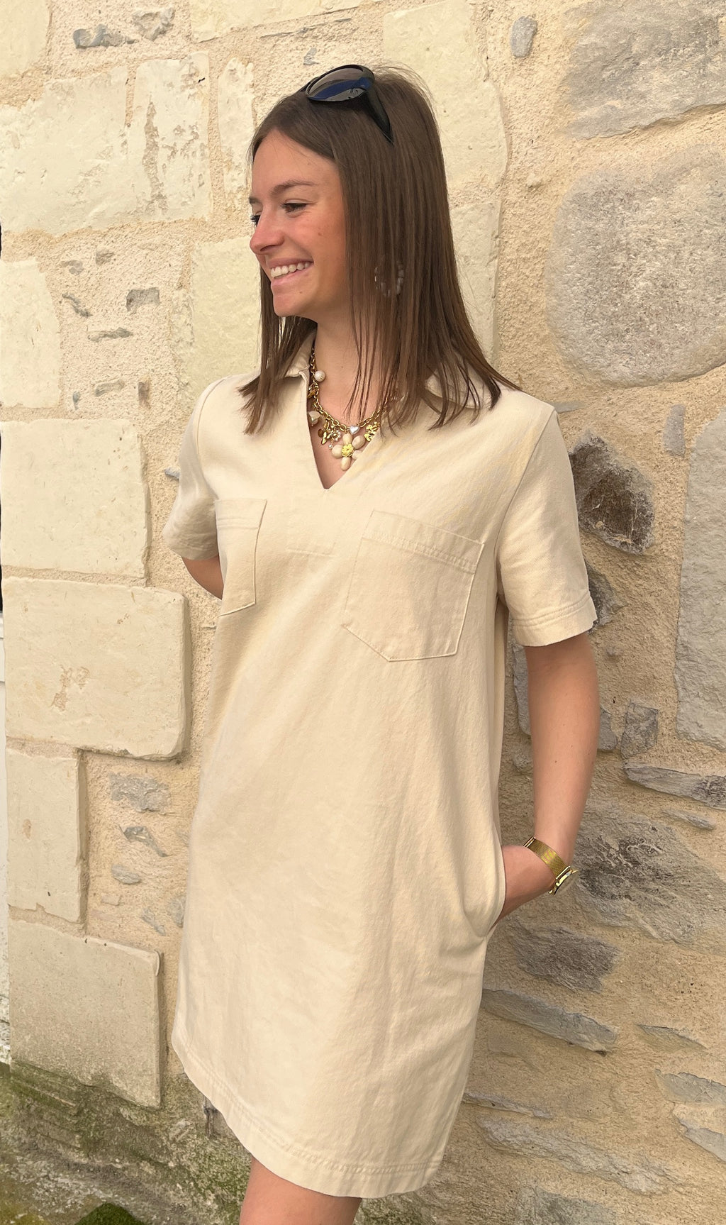 Robe courte Léna - Beige
