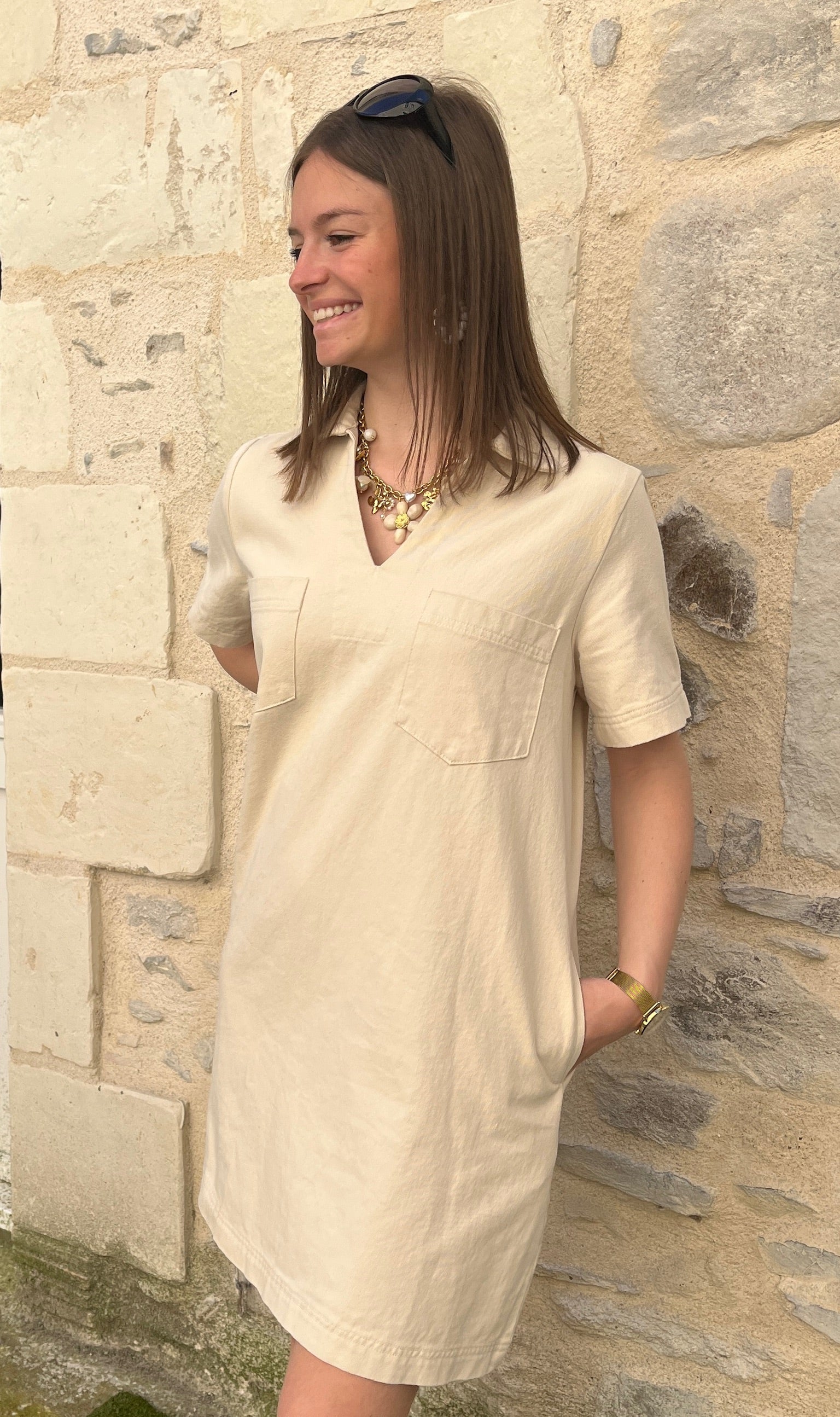Robe courte Léna - Beige