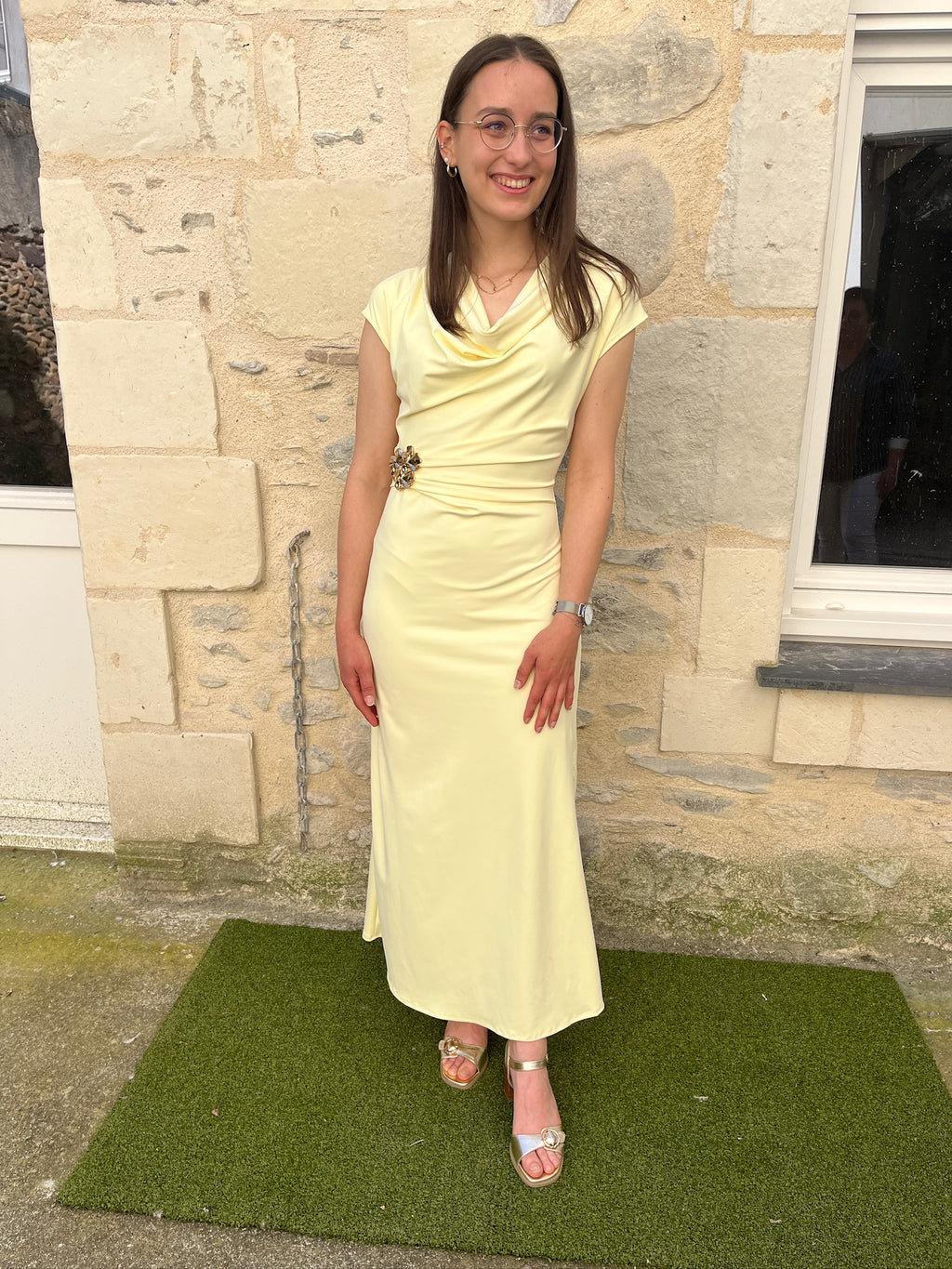Robe longue Julie - Jaune pâle