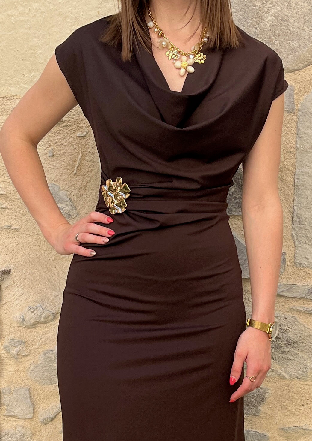 Robe longue Julie - Chocolat
