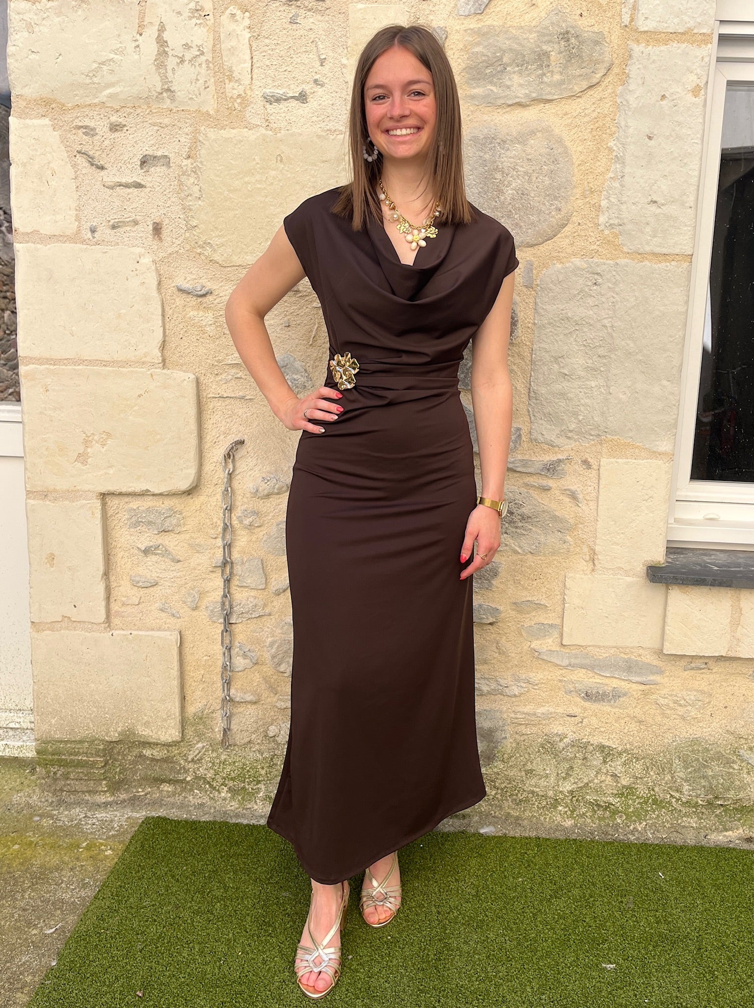 Robe longue Julie - Chocolat