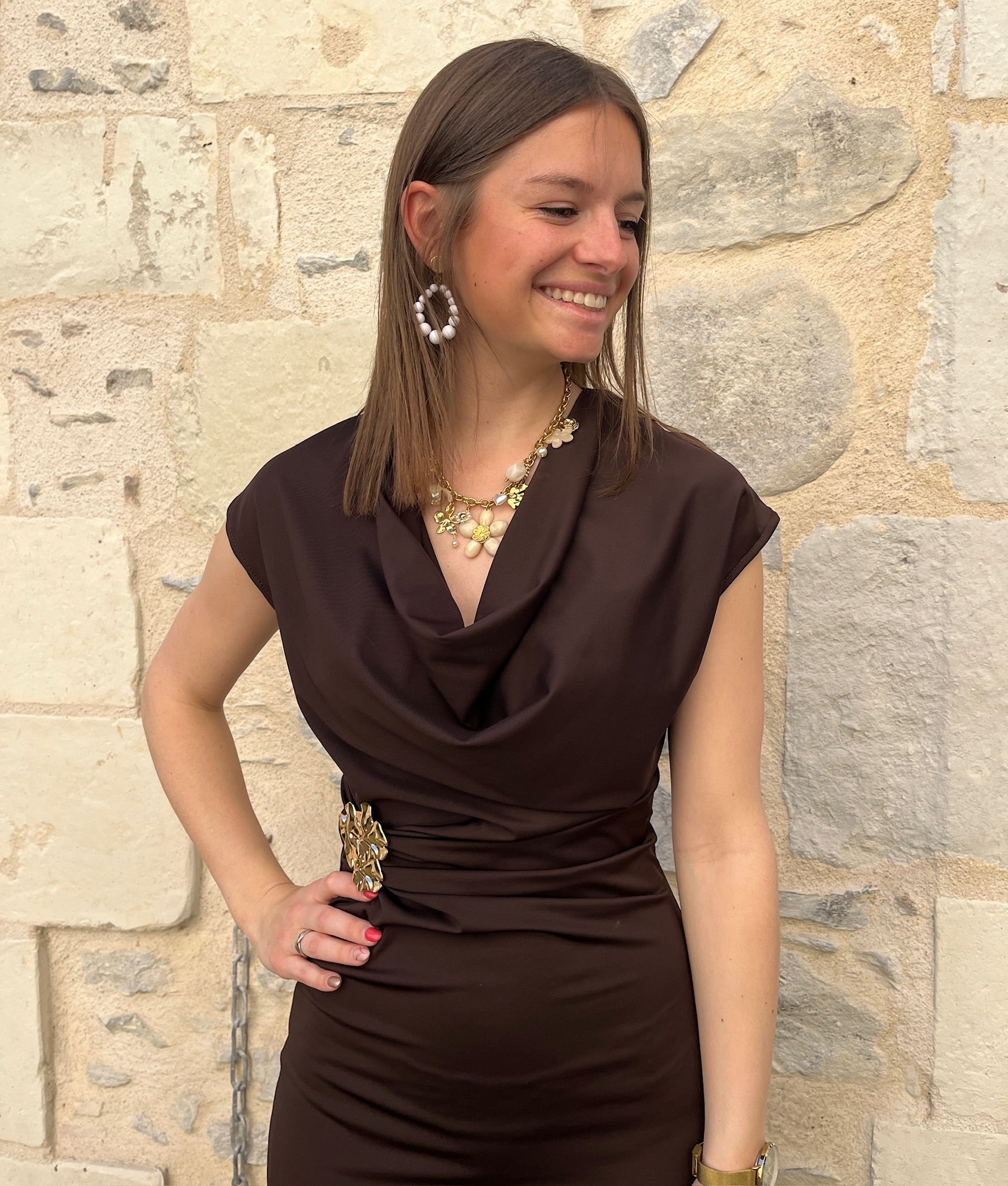 Robe longue Julie - Chocolat
