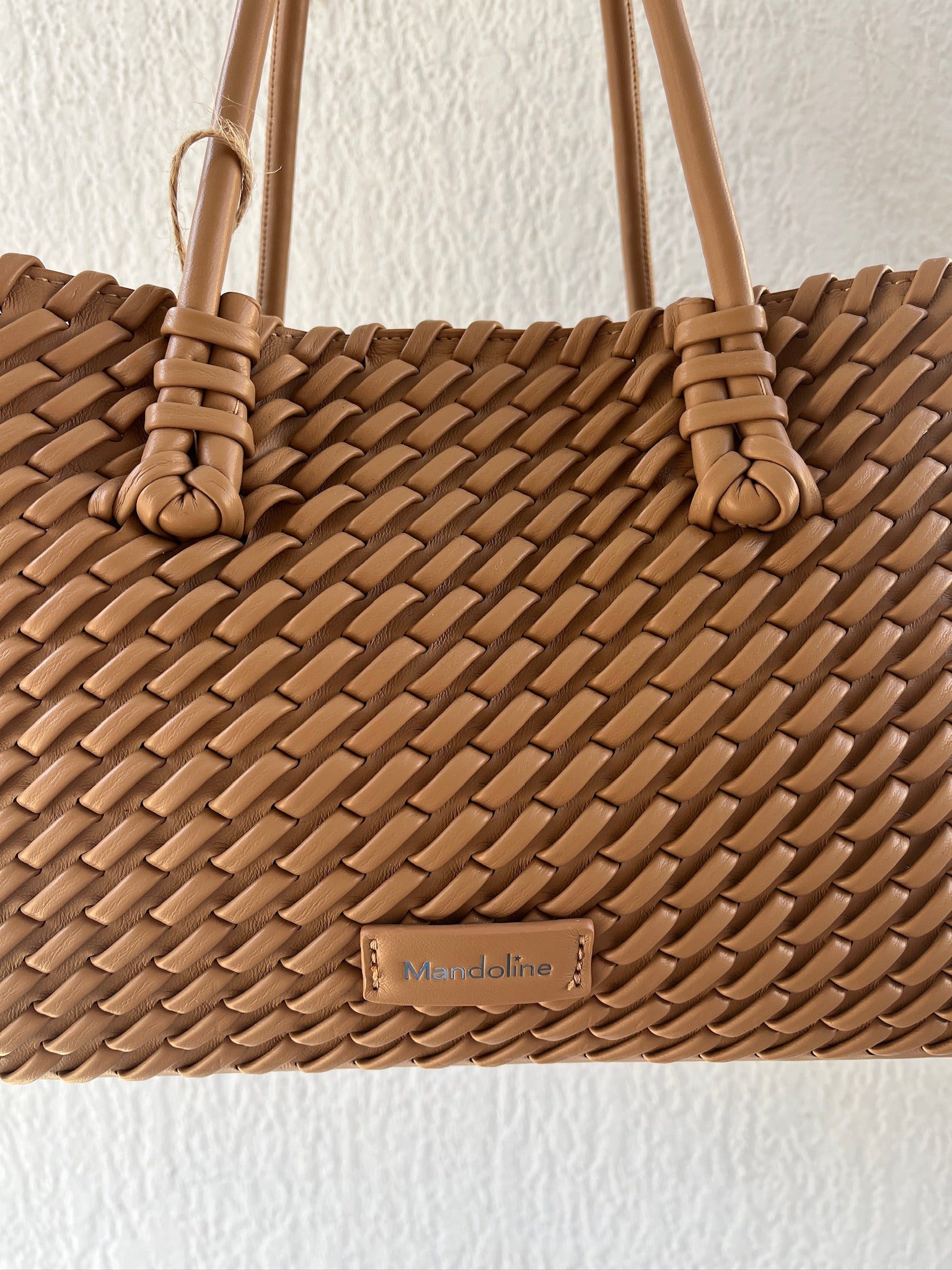 Sac cabas Camel tressé