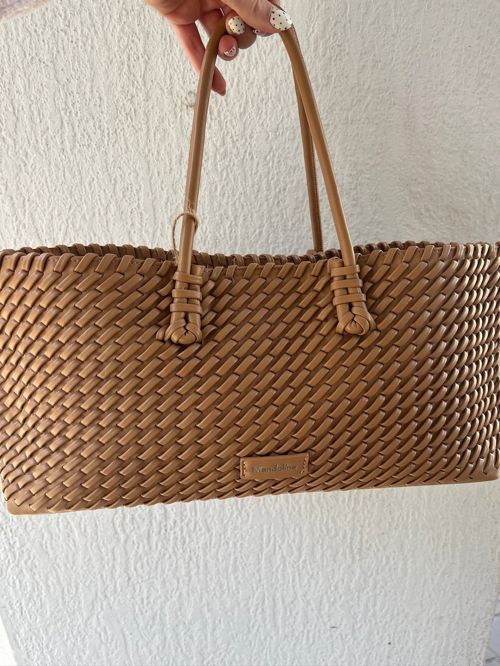 Sac cabas Camel tressé
