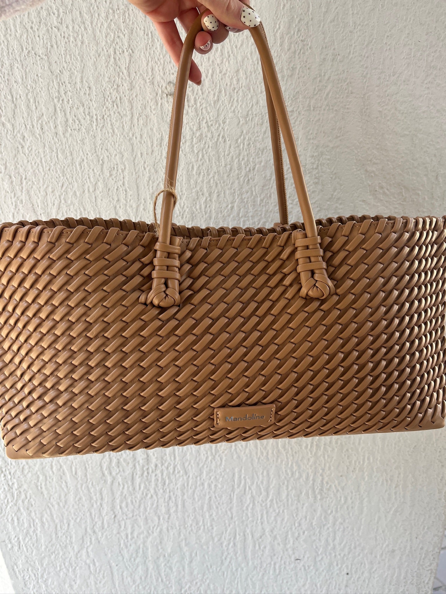 Sac cabas Camel tressé