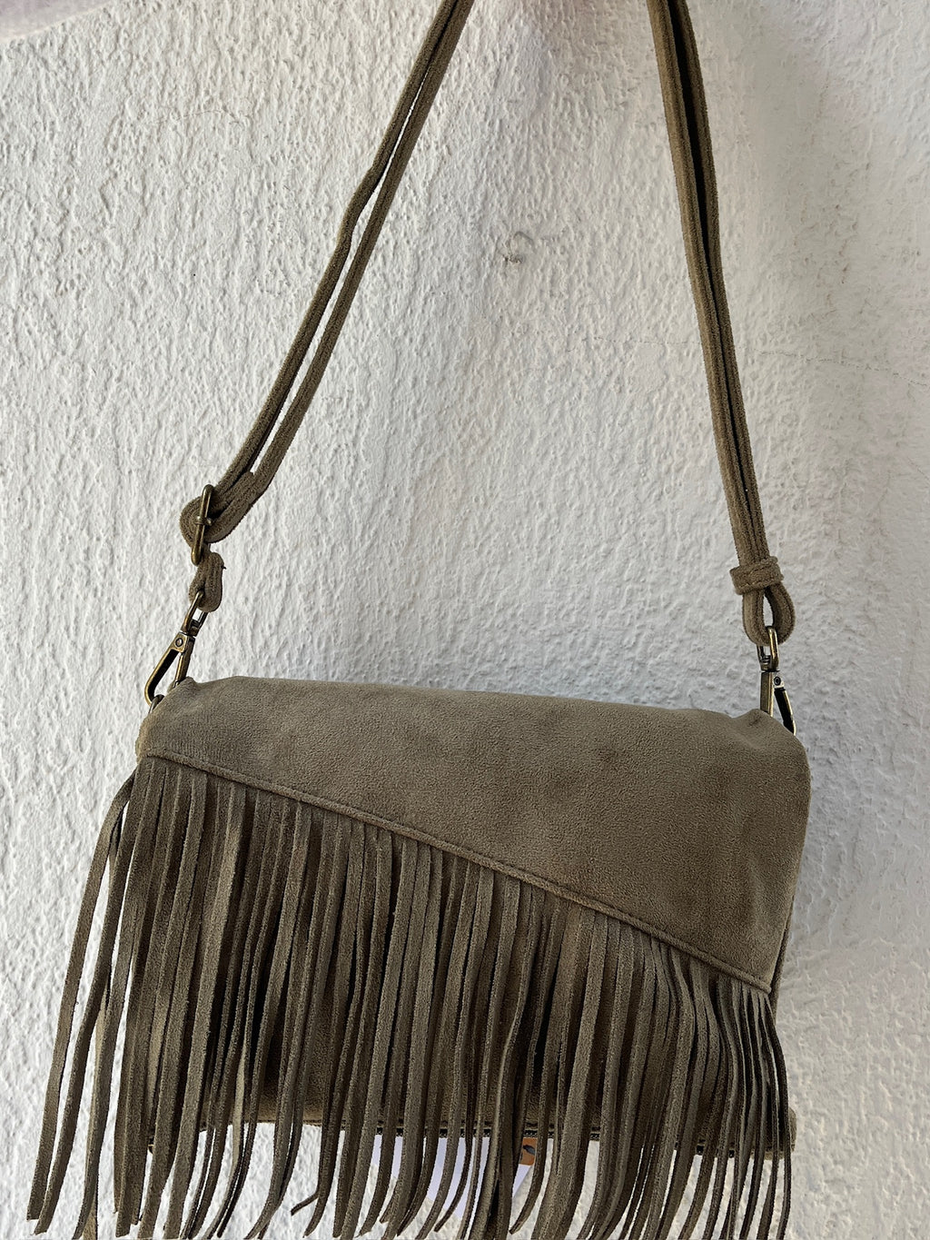 Sac à main à franges - Kaki