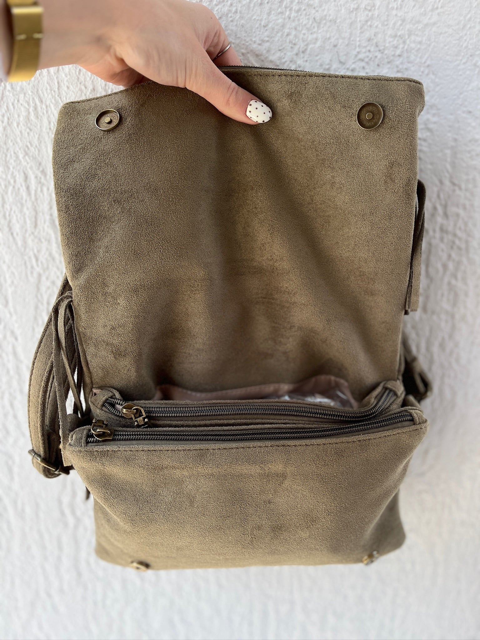 Sac à main à franges - Kaki