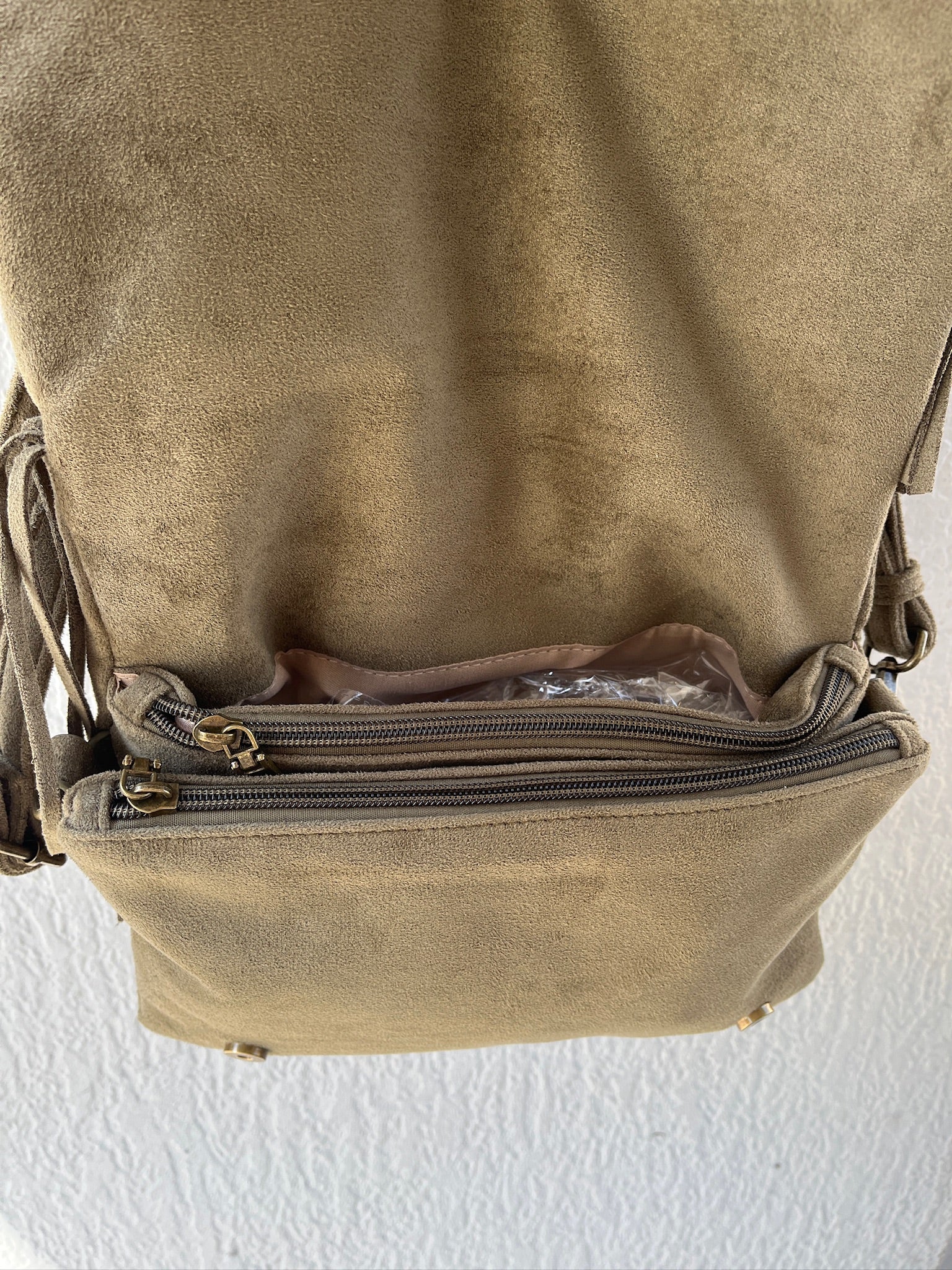 Sac à main à franges - Kaki
