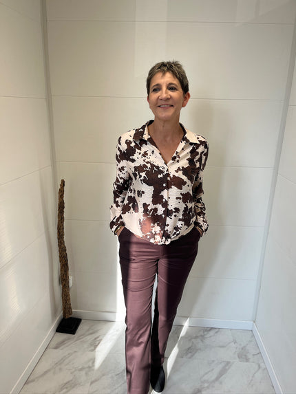 Chemise vachette écru et chocolat