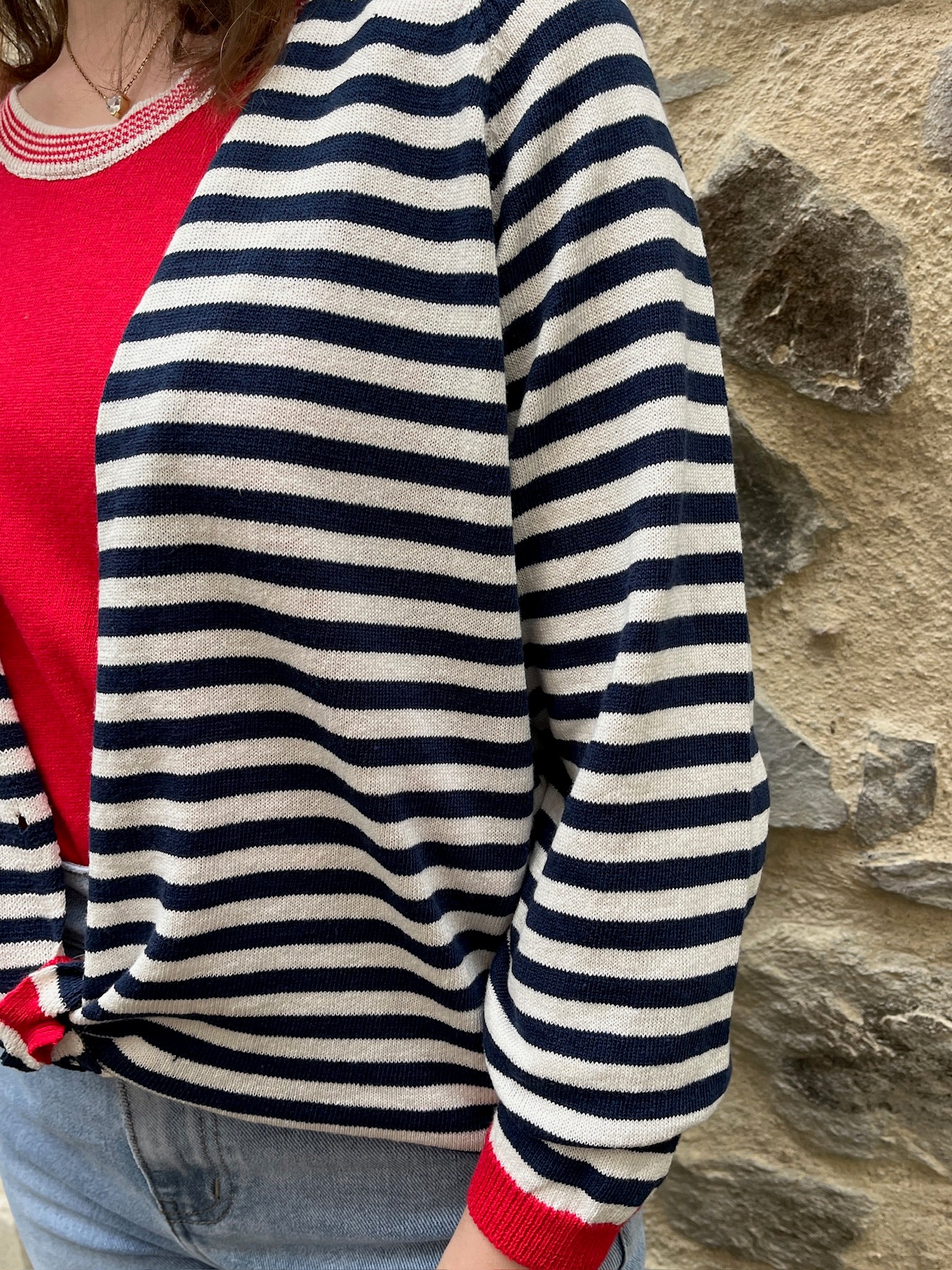 Gilet Rayé Anouk - Marine