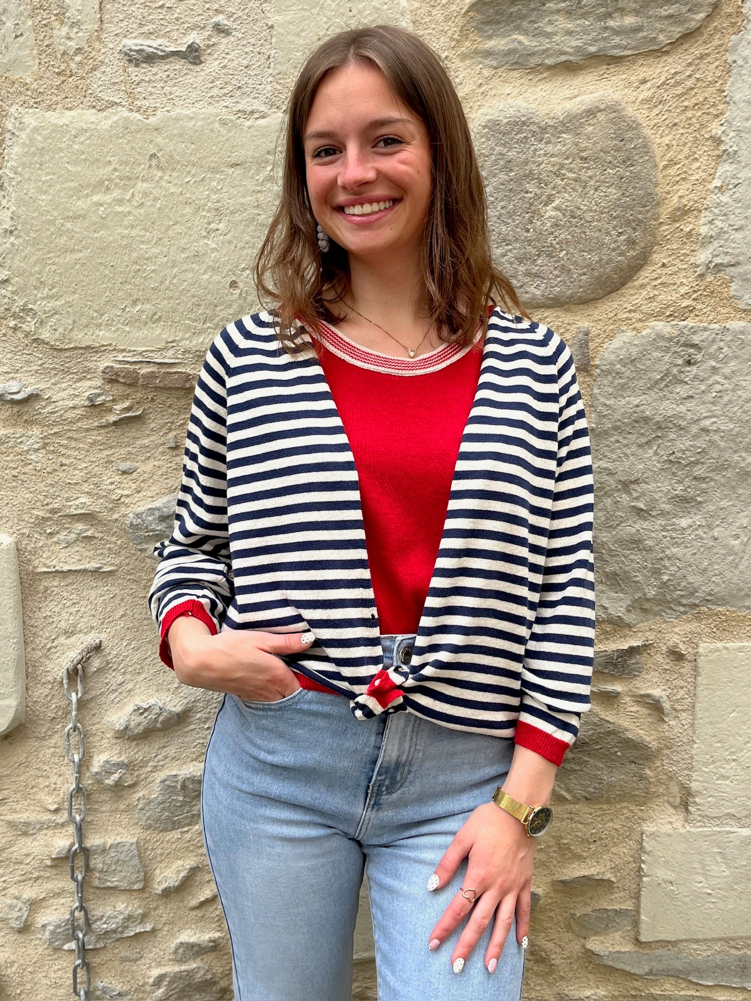 Gilet Rayé Anouk - Marine