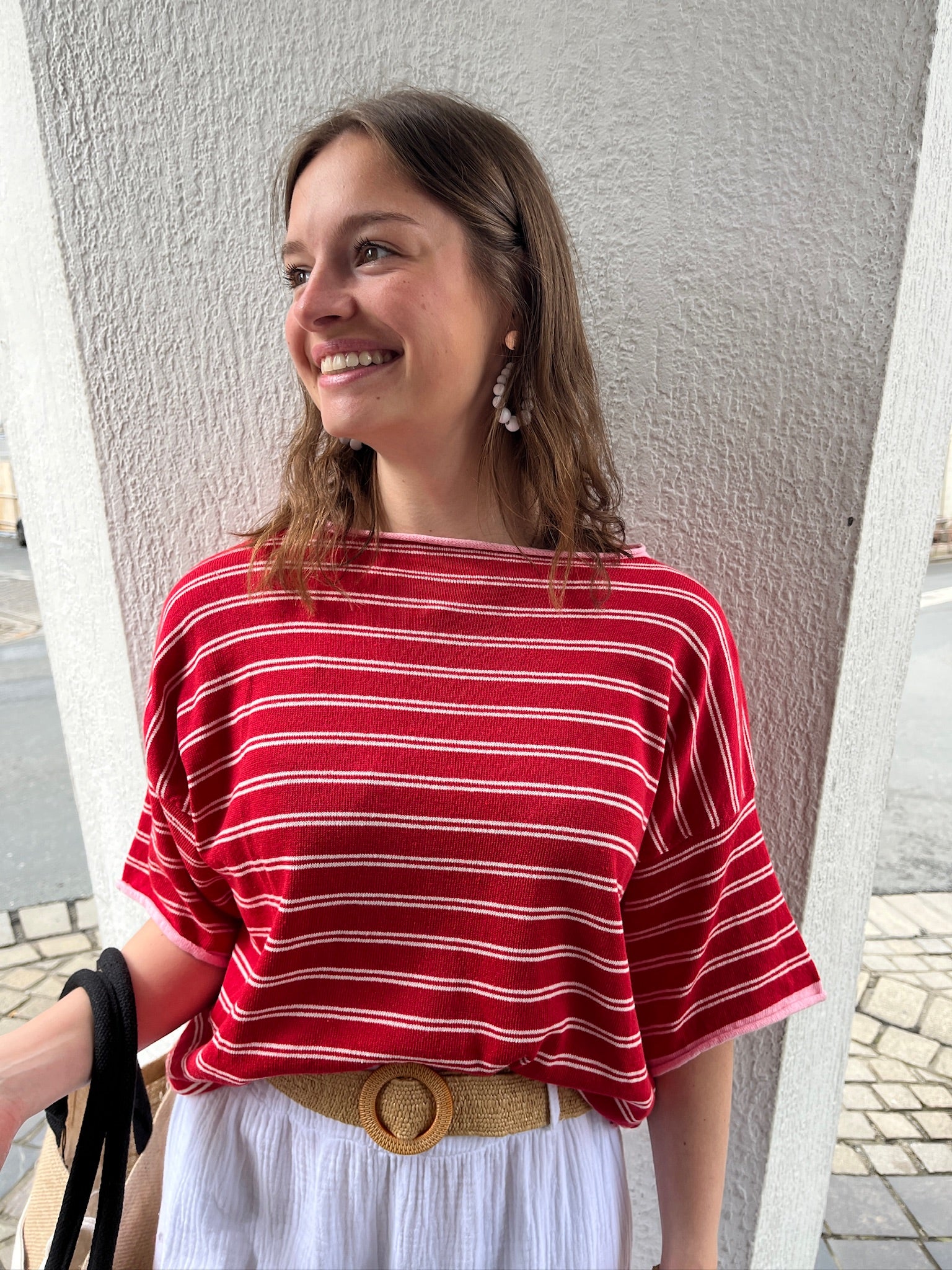Tee-shirt Marinière ample - Rouge