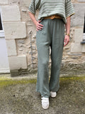 Pantalon Ana gaz de coton - Kaki