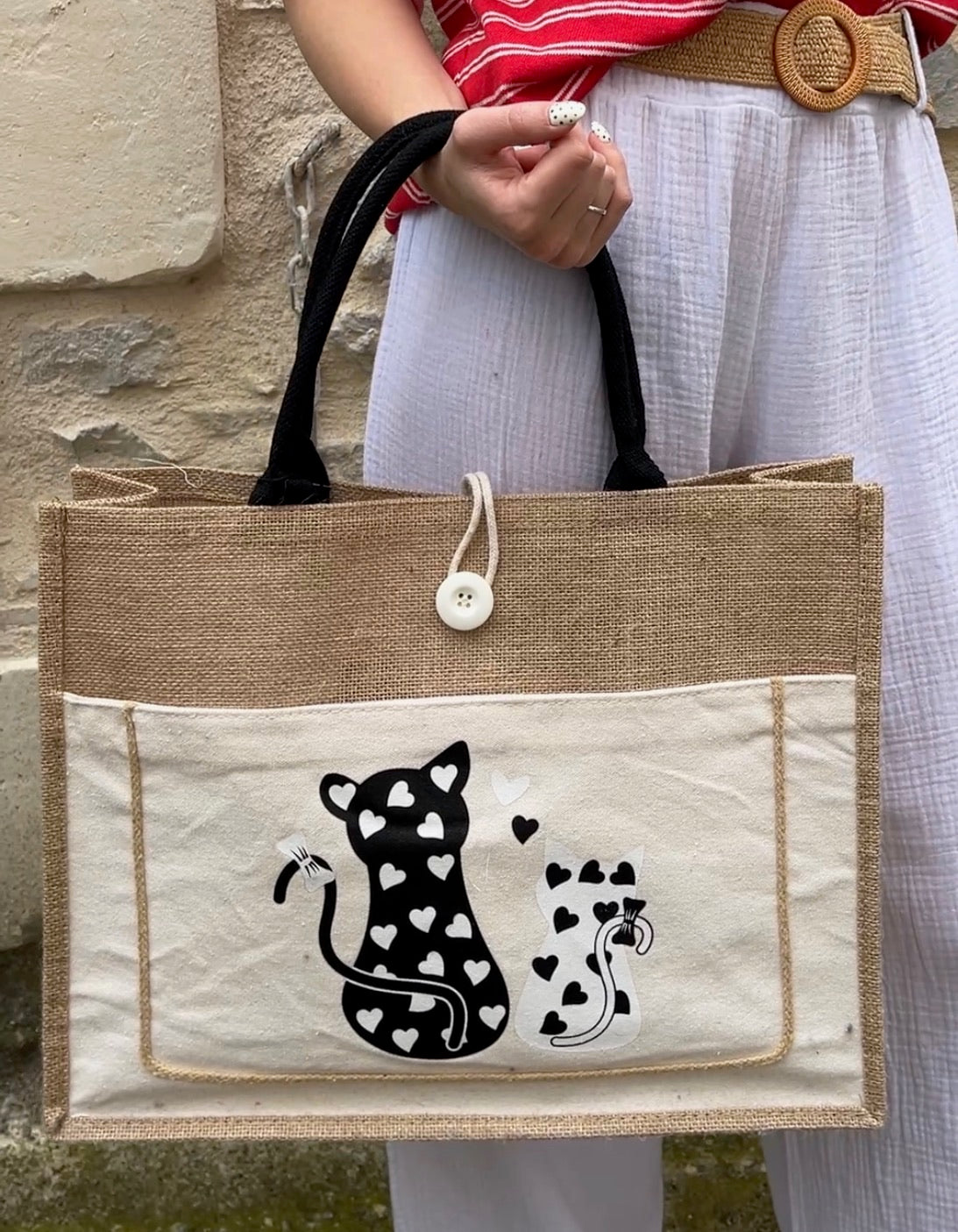 Sac paille - Chat