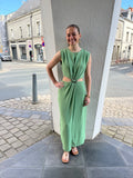 Robe longue Clara - Vert amande