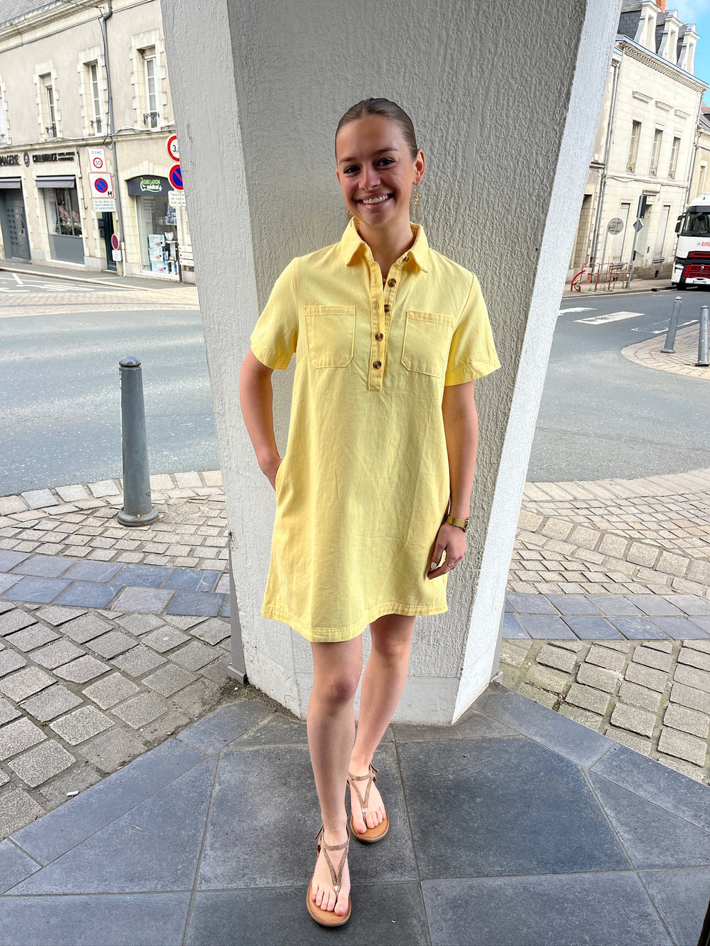 Robe courte Marion - Jaune